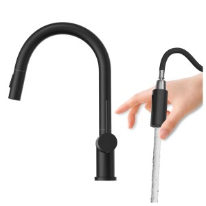 Granitan Bateria kuchenna z wyciąganą wylewką Naya czarna