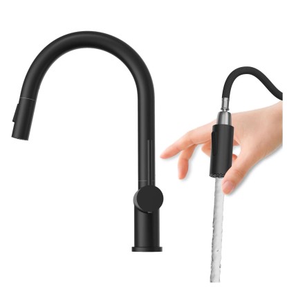 Granitan Bateria kuchenna z wyciąganą wylewką Naya czarna