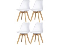 Komplet czterech krzeseł do jadalni Sara ekoskóra białe