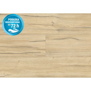 Jasne panele podłogowe t.b.t. z efektem drewna i powłoką hydrofobową.