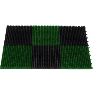 Wycieraczka t.b.t. w kolorze czarnym i zielonym, kwadratowa