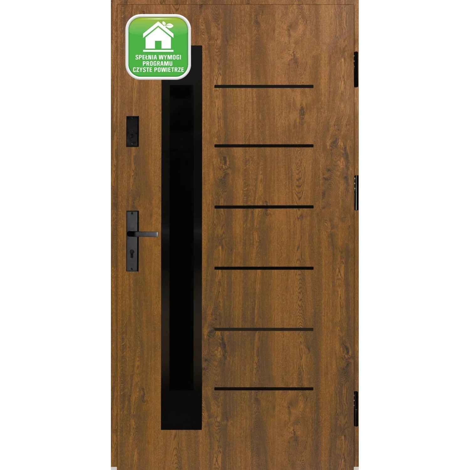 Splendoor Drzwi zewnętrzne Sella Orzech 90P otwierane na zewn. 103x208