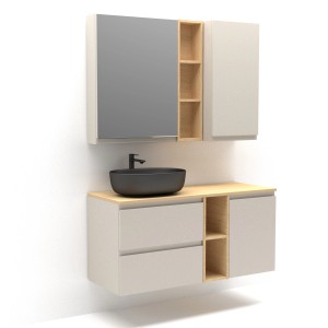 t.b.t. Szafka z lustrem, umywalką i szafką pod umywalkę.