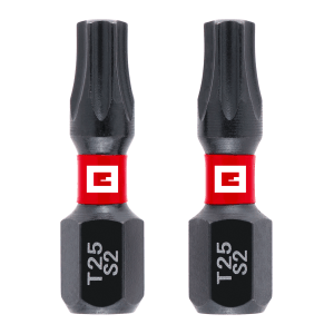 Einhell Impact Bit Set T25, 2-częściowy. Bity do wkrętaka wykonane z wytrzymałej stali S2.