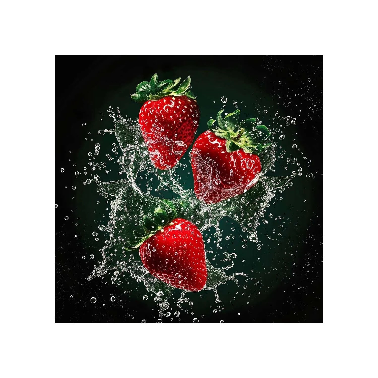 STYLER Obraz Glasspic STRAWBERRIES GL510 30 x 30 cm