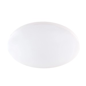 Biała, okrągła lampa sufitowa LED Globo Sajama I, Ø 54 cm, z efektem sparkle.