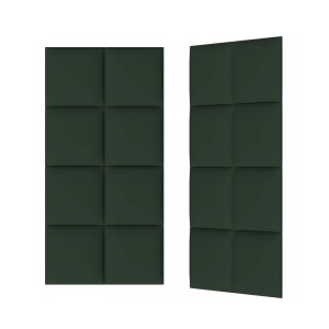 Zielone panele ścienne t.b.t. o kwadratowym wzorze do dekoracji ścian.