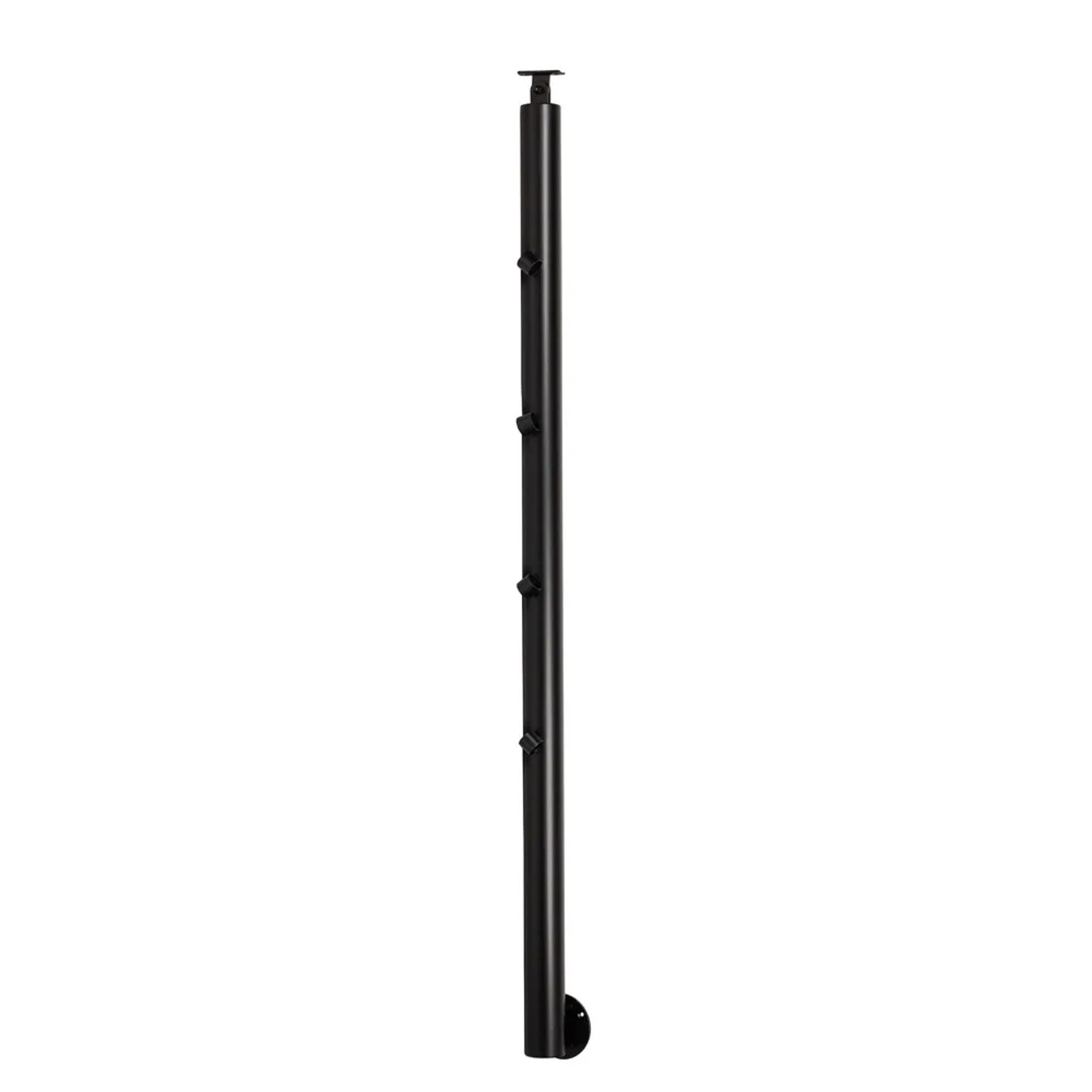 Kornik Słupek okrągły pionowy z przelotkami nierdzewny 80 x 1200 mm czarny