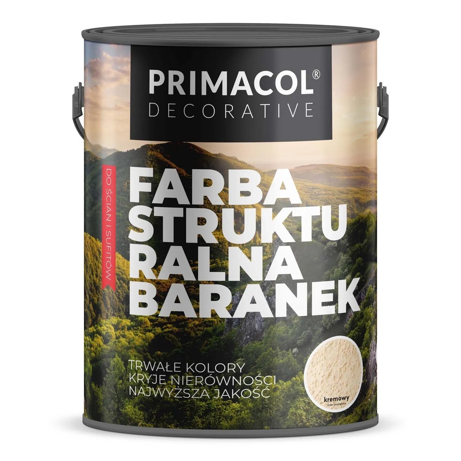 Farba strukturalna baranek kremowy 5l