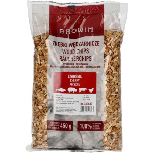 Zrębki wędzarnicze wiśniowe w worku, do wędzenia i grillowania.