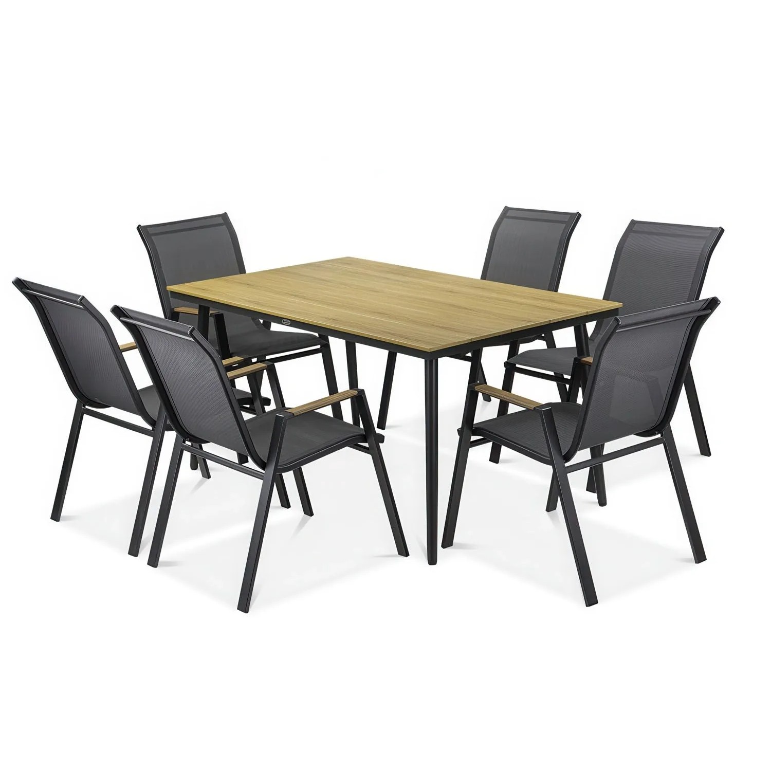 Komplet mebli jadalnianych NOVA DINING ciemnoszary 7-częściowy