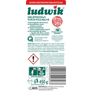 Ludwik Grejpfrutowy płyn do naczyń, butelka 450g.