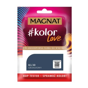 Próbka koloru Magnat #kolor Love, odcień KL30 Granatowy, farba do wnętrz.