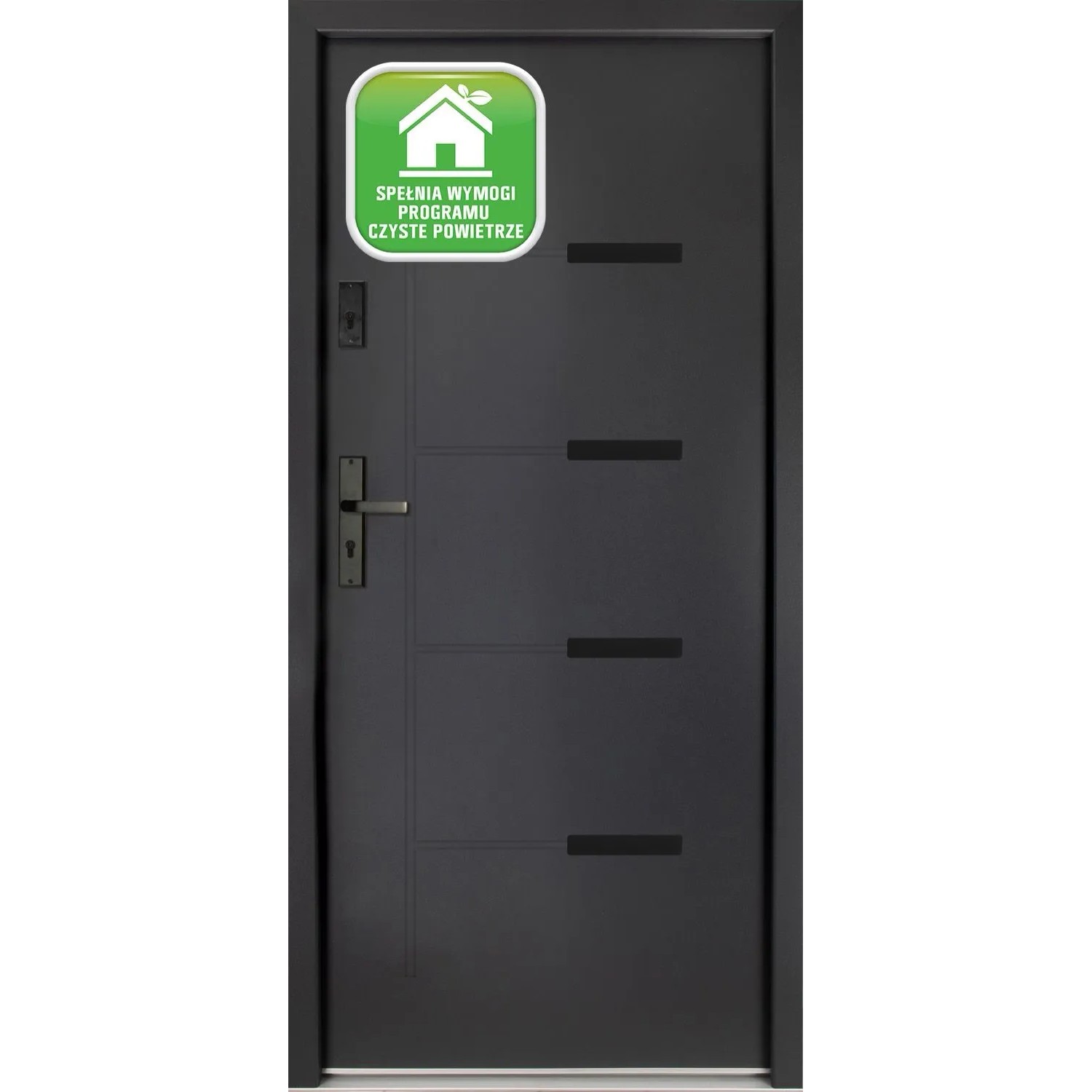 Splendoor Drzwi zewnętrzne Onyks Antracyt 80L otwierane do wewn. 93x208