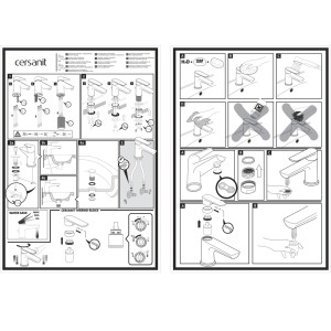 Instrukcja montażu i pielęgnacji baterii bidetowej t.b.t., przedstawiona na schematycznych rysunkach.