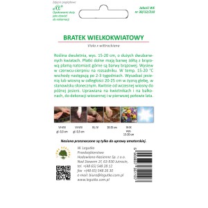 Opakowanie nasion bratka wielkokwiatowego (Viola x wittrockiana).