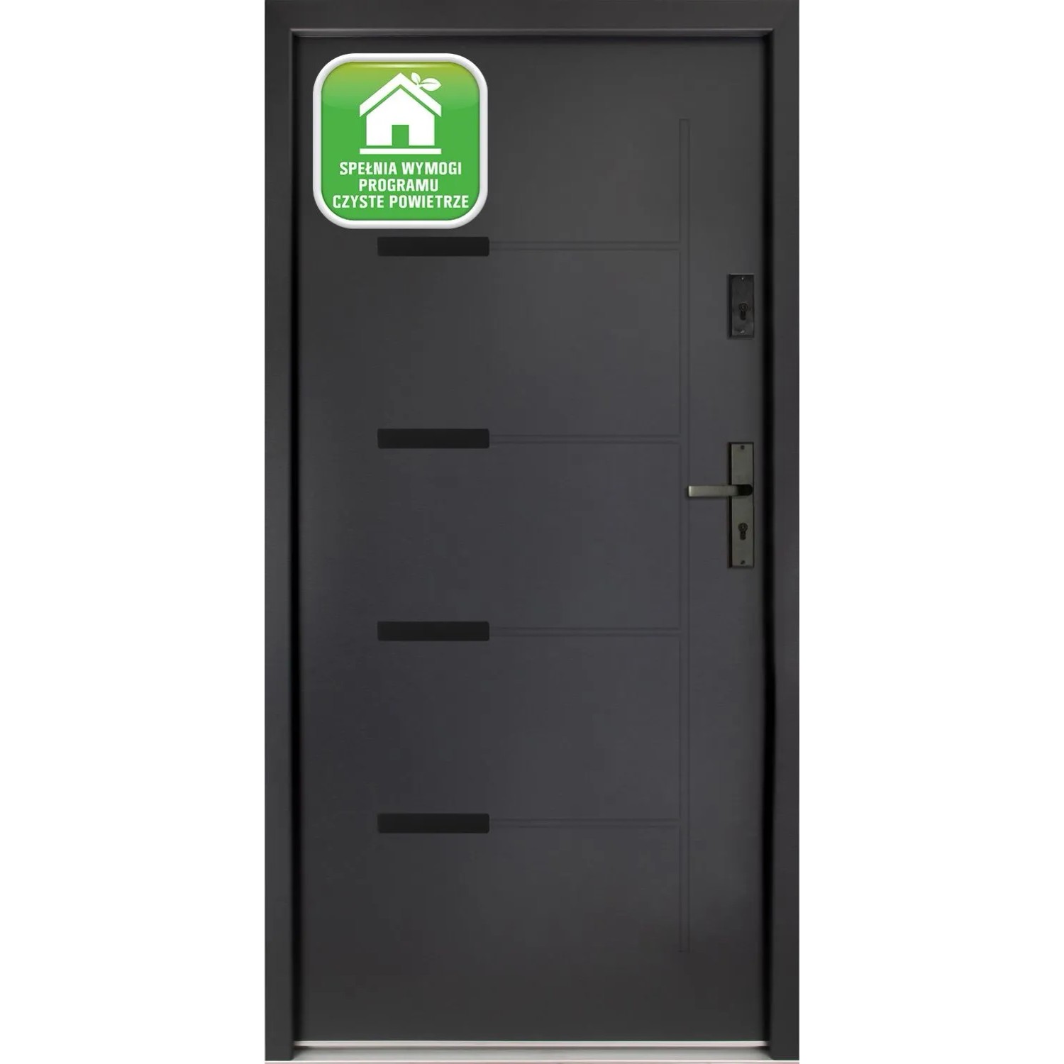 Splendoor Drzwi zewnętrzne Onyks Antracyt 90P otwierane do wewn. 103x208