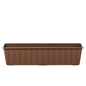 Brązowa skrzynka na kwiaty t.b.t. do ogrodu lub na balkon.