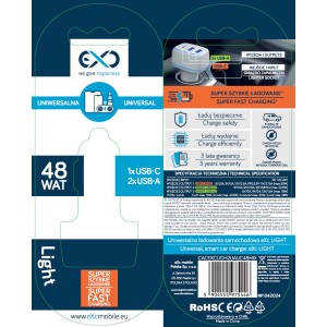 t.b.t. Ładowarka samochodowa z portami USB-C i USB-A do akcesoriów telefonicznych.