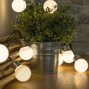 Goldlux Girlanda solarna MILK 10LED 3000K IP44 białe kulki