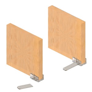 t.b.t. Szyny prowadzące do paneli drewnianych, przezroczysty uchwyt.