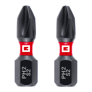 Zestaw bitów udarowych Einhell, 2-częściowy, PH2, 25 mm. Bity ze stali S2 do wkrętaków i wkrętarek akumulatorowych.