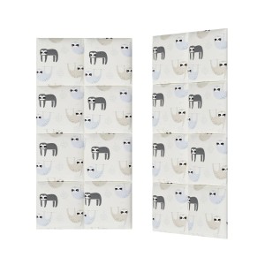 Panele ścienne t.b.t. ze wzorem leniwca, idealne do pokoju dziecięcego.