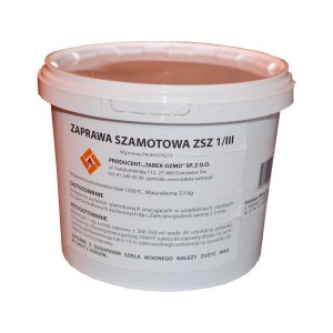 Wiadro zaprawy szamotowej t.b.t. do wysokich temperatur. Idealna do budowy pieców i kominków.
