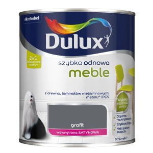 Dulux Farba do mebli, grafitowa, do szybkiego odnawiania mebli z drewna, laminatu, metalu i PCV.