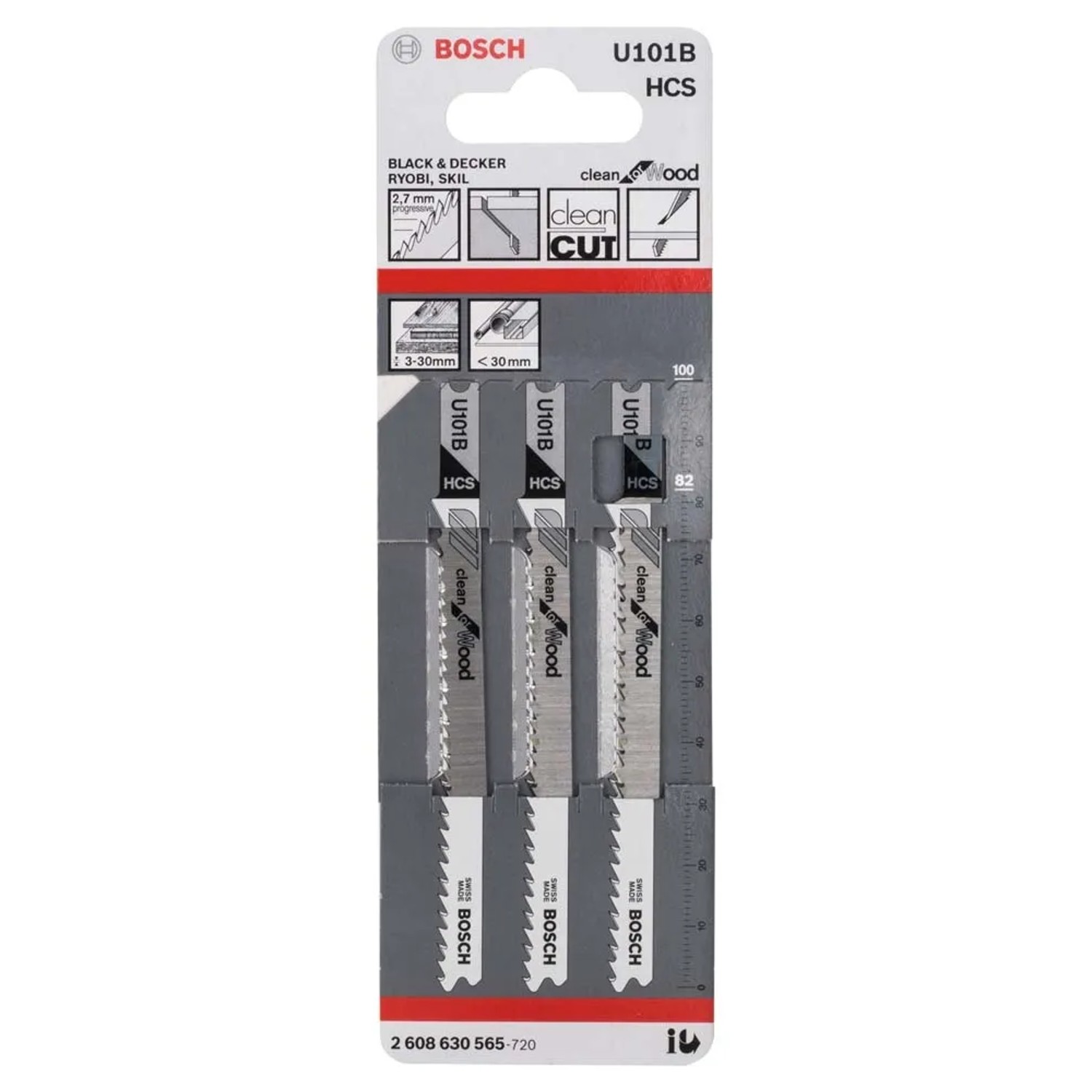 Bosch Professional Brzeszczot do wyrzynarki do drewna z uchwytem U 3 szt.
