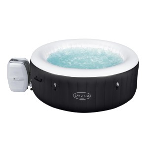 Bestway Lay-Z-Spa Miami AirJet jacuzzi, Ø 180 cm, czarne, z pompą i wodą.