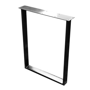 Czarna metalowa noga do mebli t.b.t., kształt U.