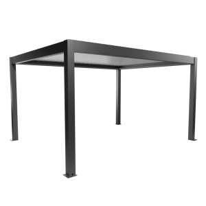 Biohort Pergola 4,5x3,5 m w kolorze ciemnoszaro-białym, nowoczesne zadaszenie tarasu.