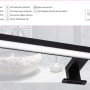 Czarna lampa LED do łazienki do montażu nad lustrem.