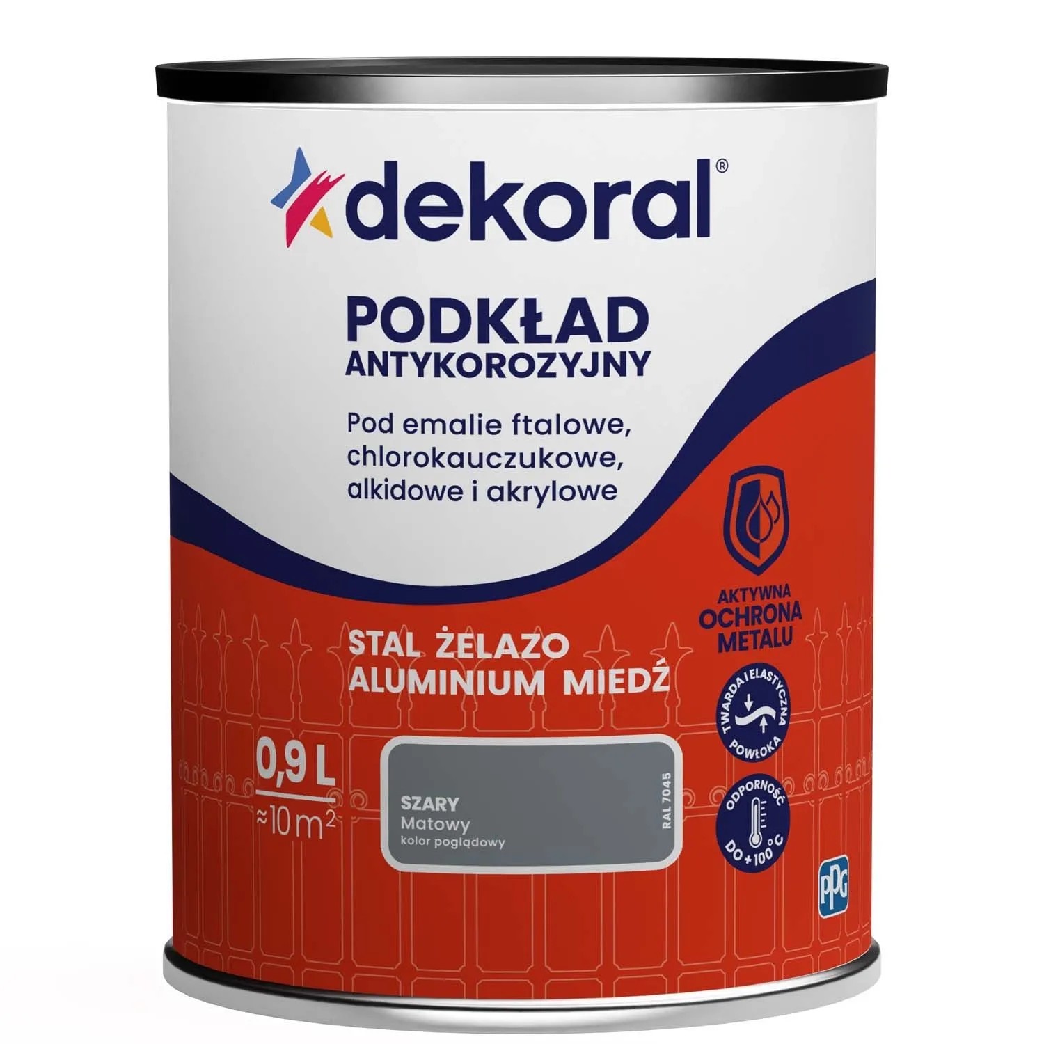 Dekoral Podkład antykorozyjny szary 0,9L