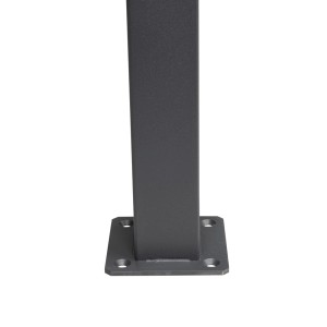 Zbliżenie szarej balustrady t.b.t. z płytą montażową.