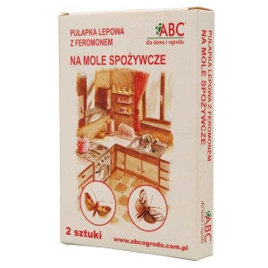 Pudełko z pułapkami na mole spożywcze z feromonami.