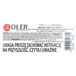Fotel ogrodowy ATOS grafitowy