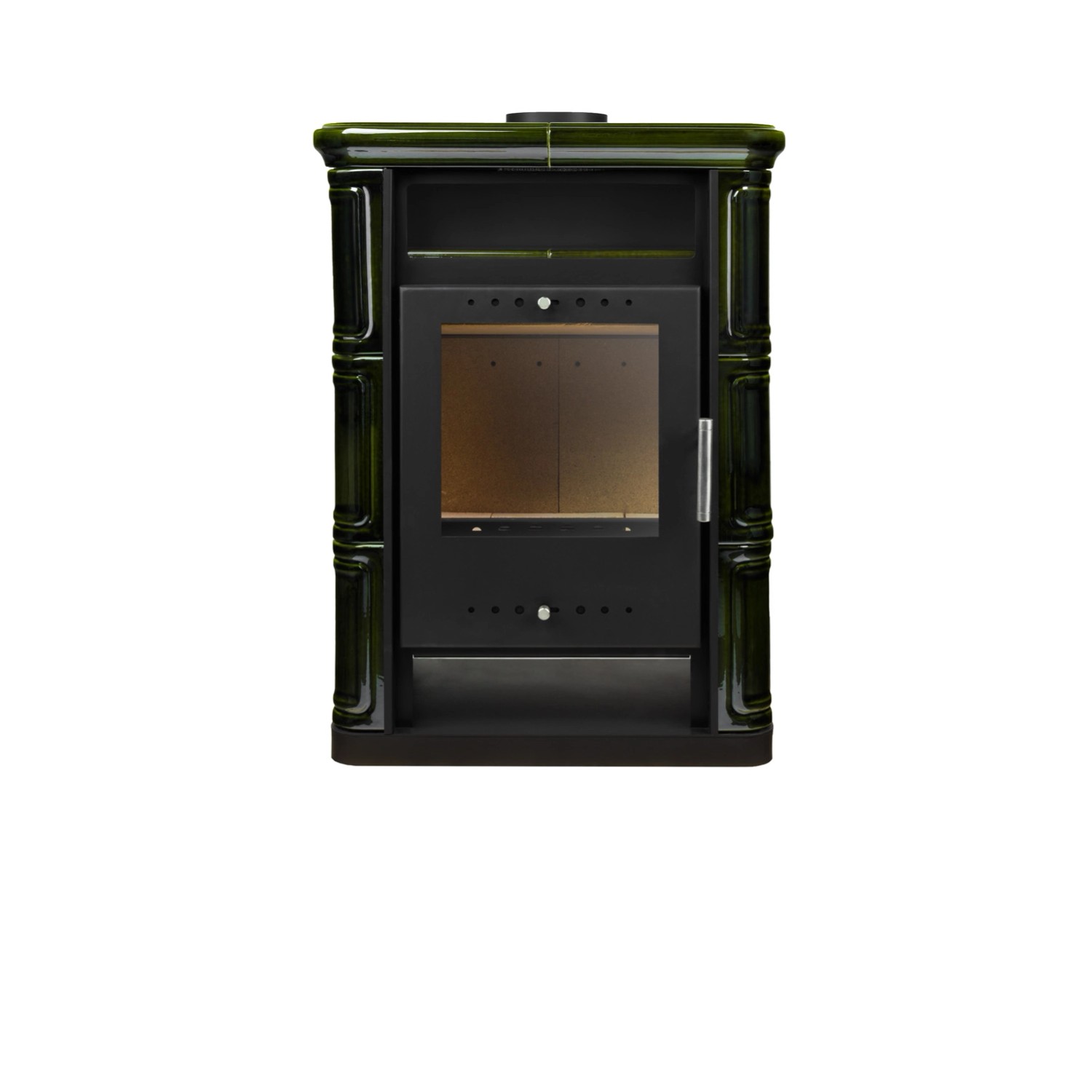 Nordflam Piec kominkowy Arta zielona 85x60x39