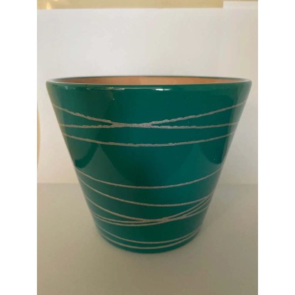 Osłonka ceramiczna Diva turkus silver - śr. 15 cm