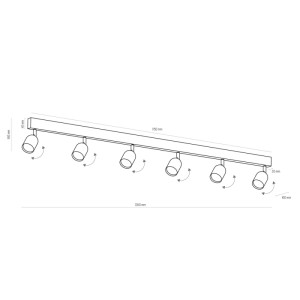 TK Lighting Listwa TOP 6xGU10 10W czarna