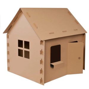t.b.t. Kartonowy domek z oknem i drzwiami do zabawy i majsterkowania.