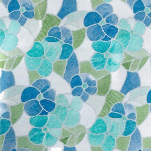 d-c-fix Folia samoprzylepna Transparent Lisboa Niebieska we wzory kwiatowe, 200x45cm.