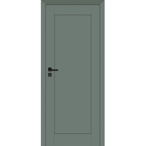 Szare drzwi wewnętrzne t.b.t. z czarną klamką. Prosty design do Twojego domu.