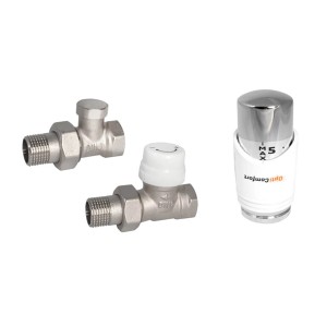 t.b.t. do instalacji grzewczych, składający się z zaworów i głowicy termostatycznej.