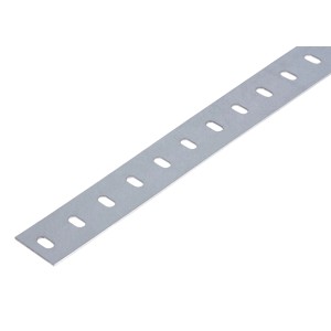 Perforowany profil metalowy t.b.t., w kolorze srebrnym.