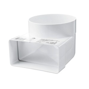 Biały łącznik kanałowy t.b.t., złączka do kanałów wentylacyjnych.