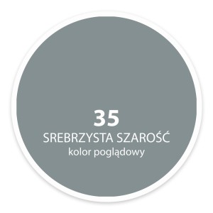 Próbka koloru srebrnoszarego nr 35 do farb ściennych. Kolor poglądowy do aranżacji wnętrz.