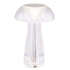 Przezroczysta lampa stołowa Globo Gixi z tworzywa sztucznego, 25 cm, LED, ze ściemniaczem dotykowym.