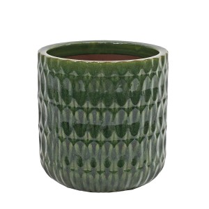 Donica ceramiczna Biella ciemna zielona - 29x30 cm